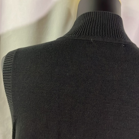 Christopher & Banks Black & White Beaded Snowflake Zip Front Knit Vest - Picture 10 of 15